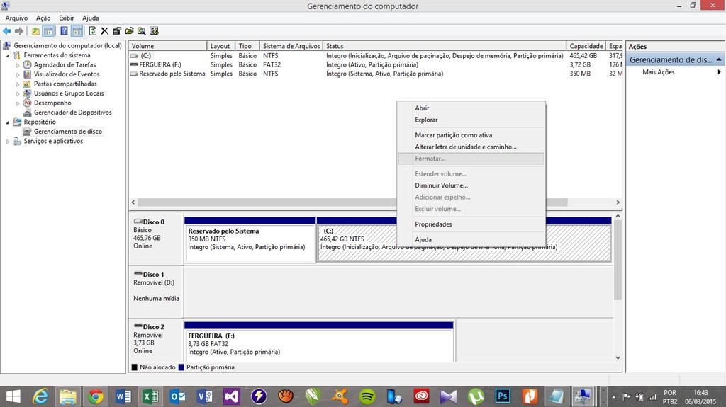 Após selecionar o HD a segunda etapa e realizar a formatação